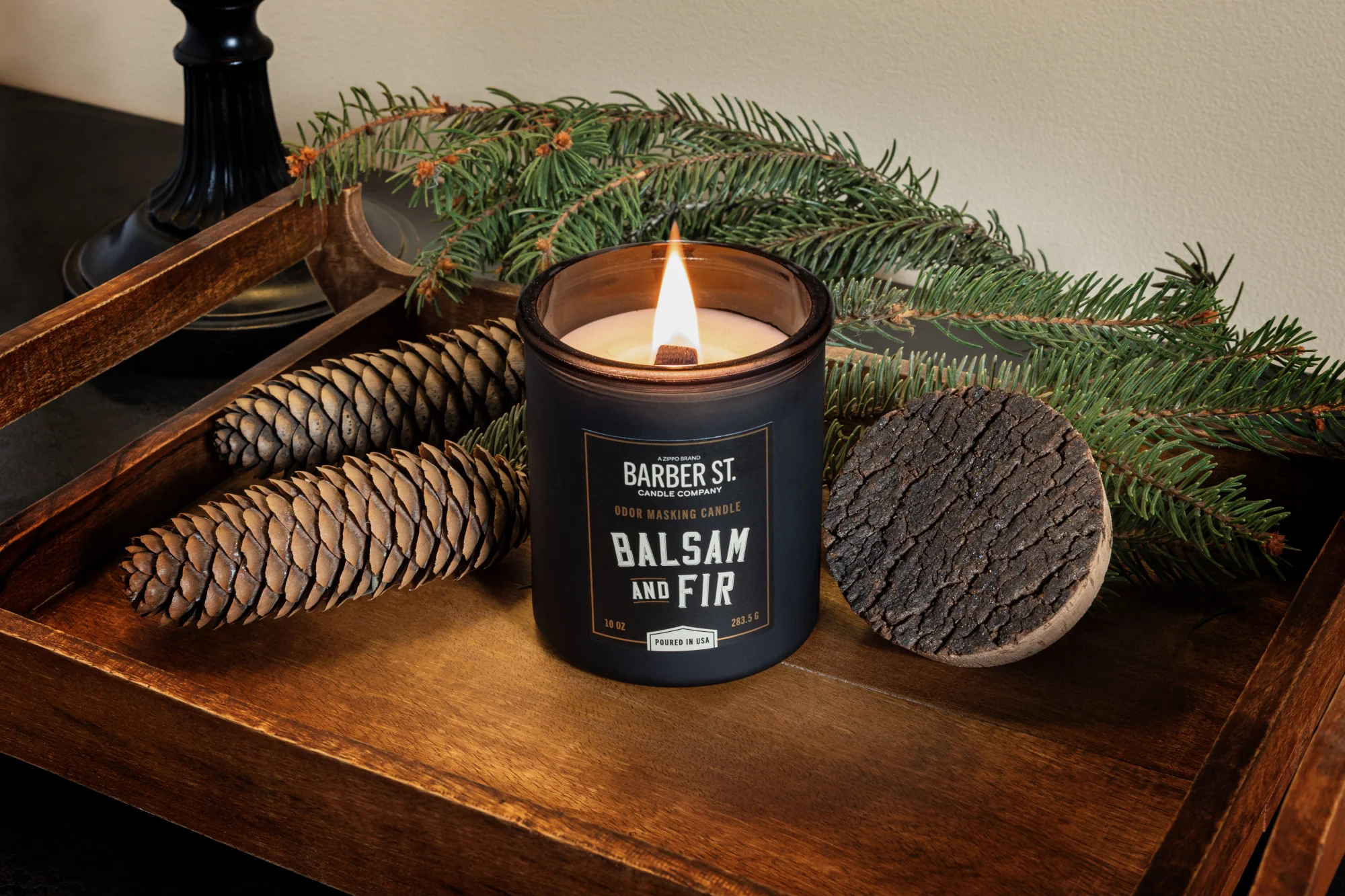 Barber Street Odor Masking Candle - Wooden Wick - Image 11