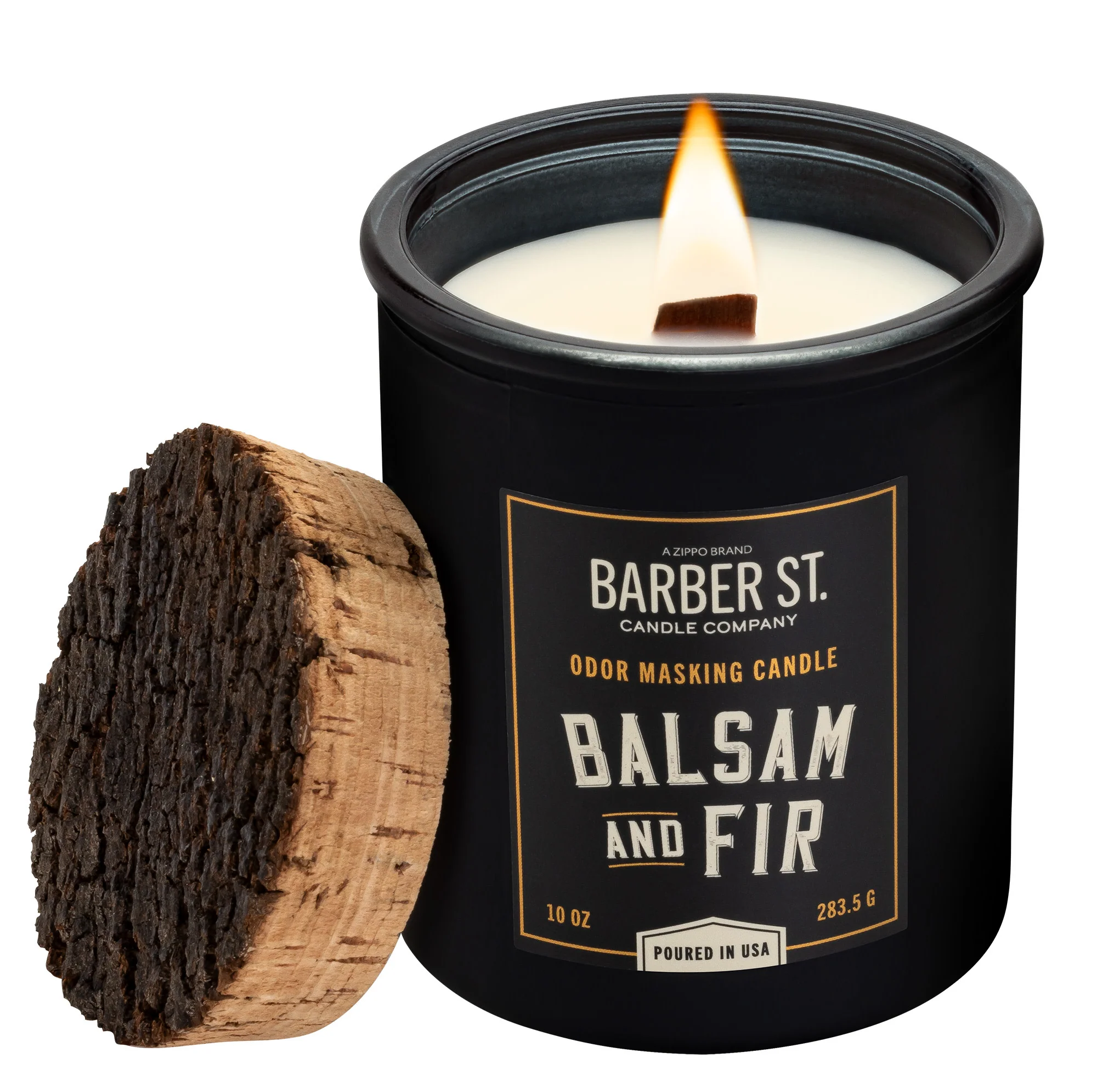 Barber Street Odor Masking Candle - Wooden Wick - Image 4