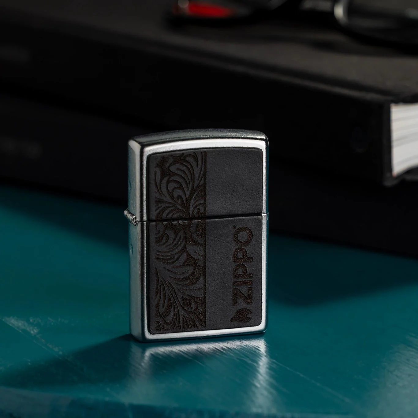 Black Leather Emblem - Zippo Design - Image 2