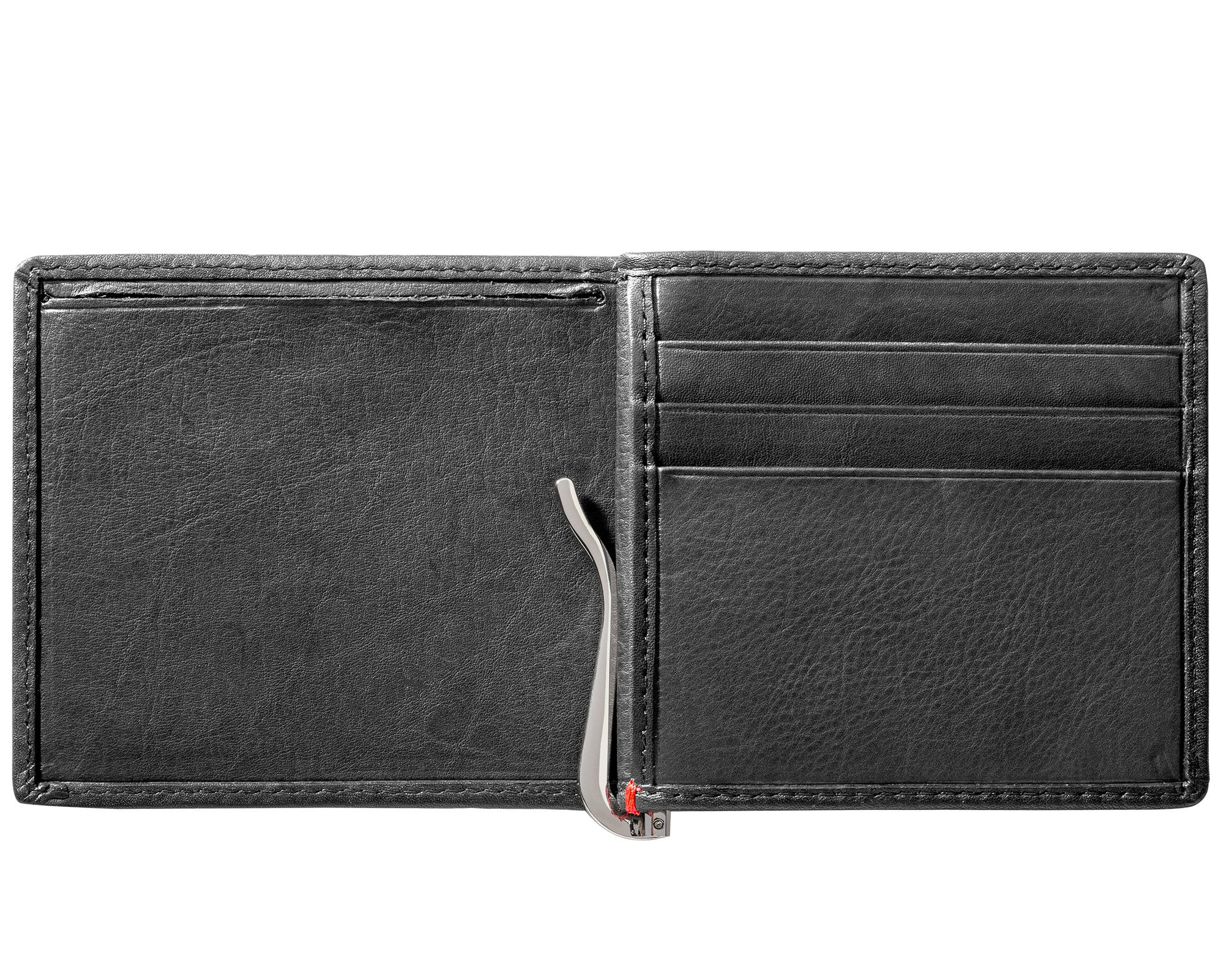 Black Leather Wallet- Skull Metal Plate Design - Image 10