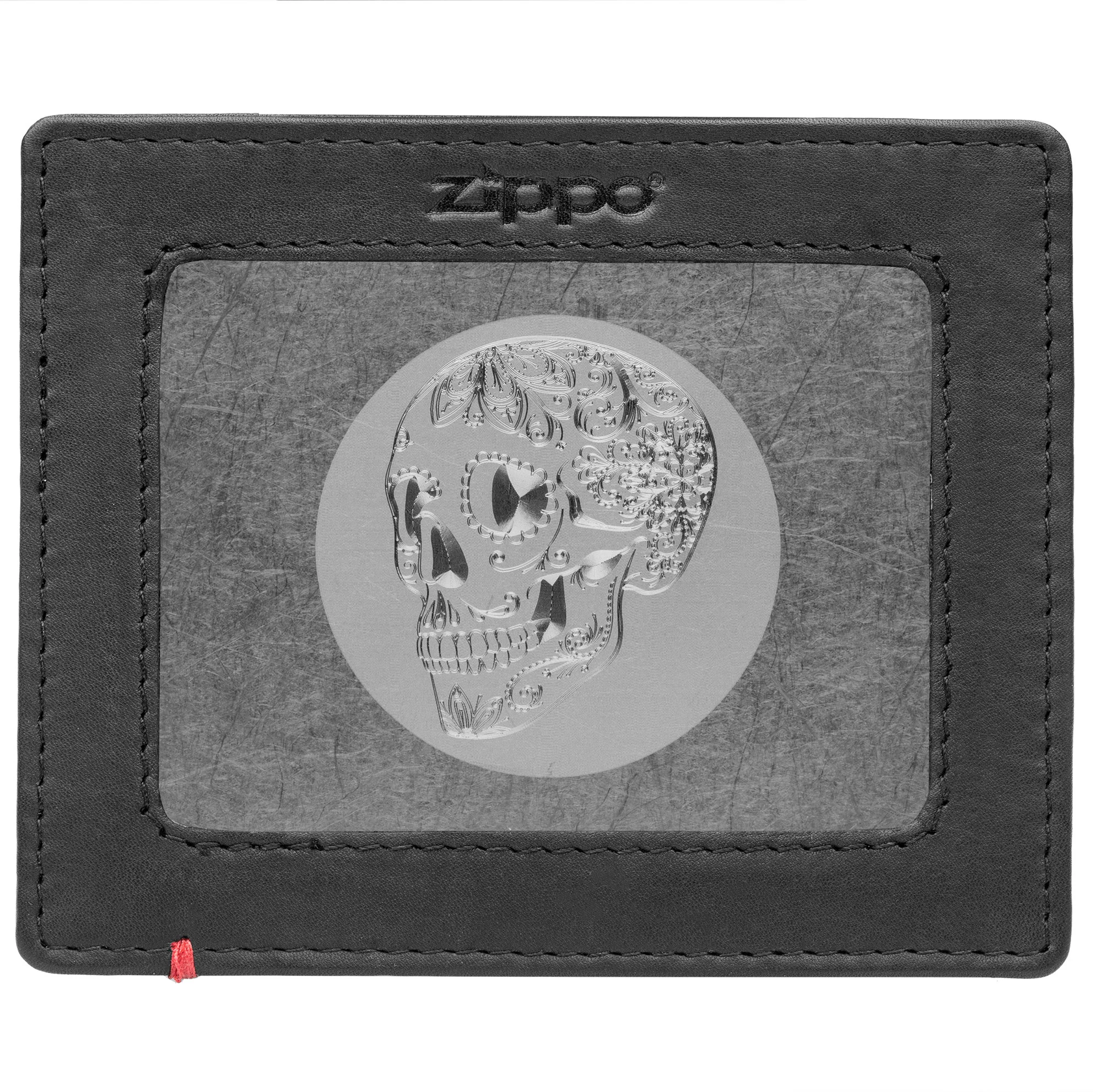 Black Leather Wallet- Skull Metal Plate Design - Image 18