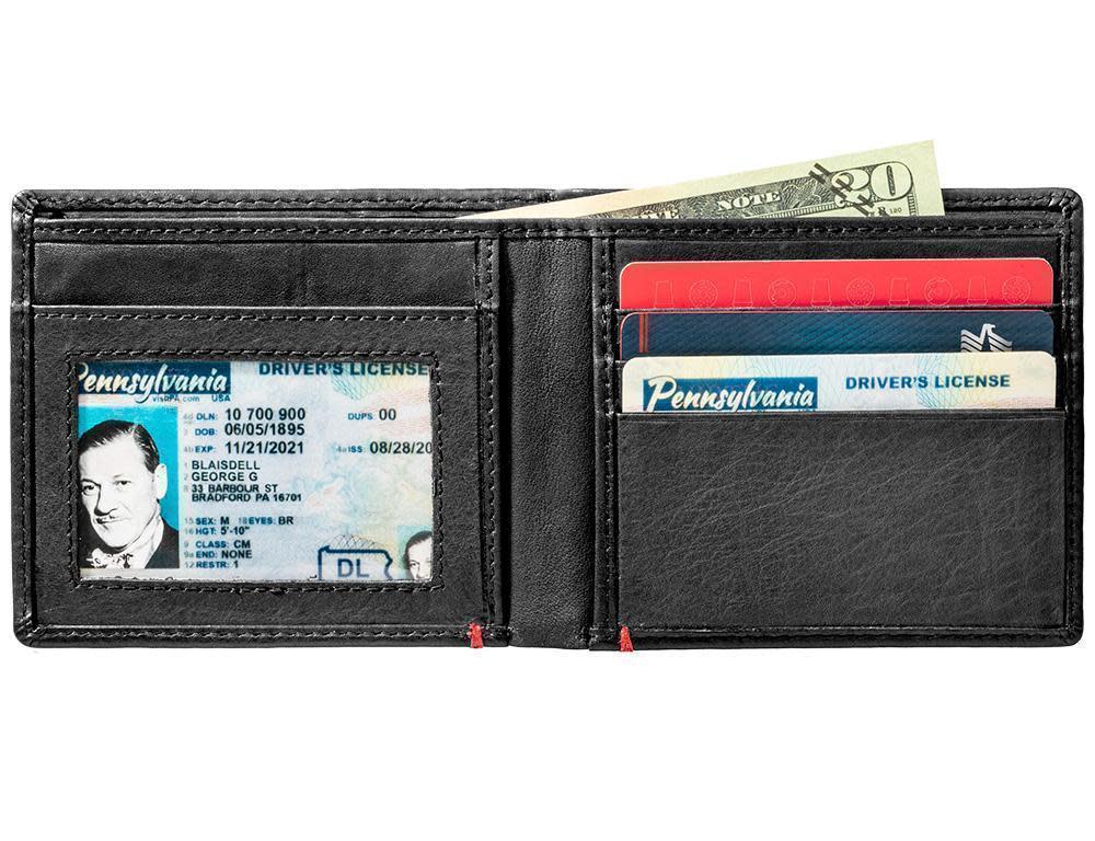 Black Leather Wallet- Spade Metal Plate Design - Image 13
