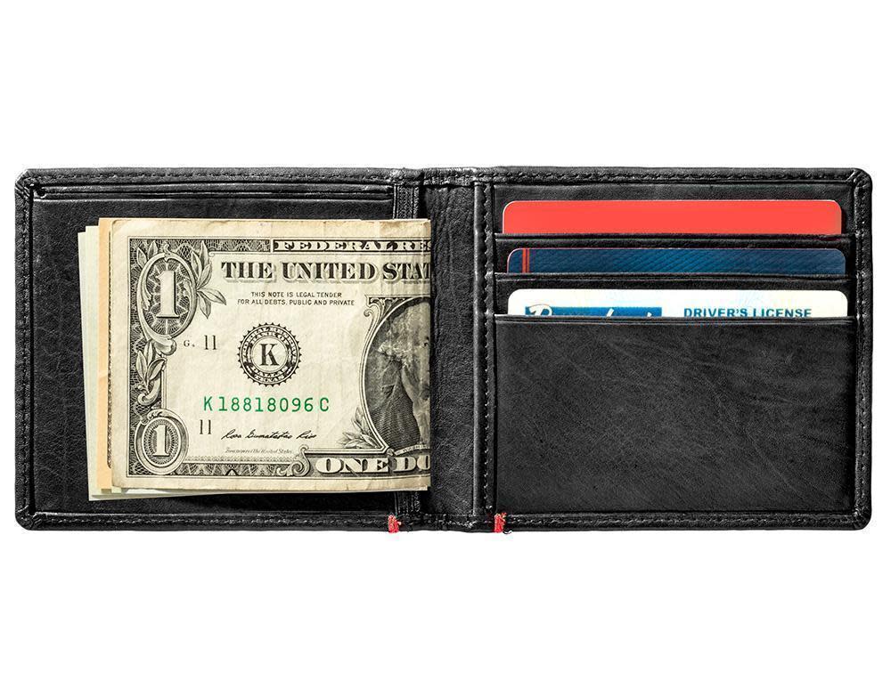 Black Leather Wallet- Spade Metal Plate Design - Image 25
