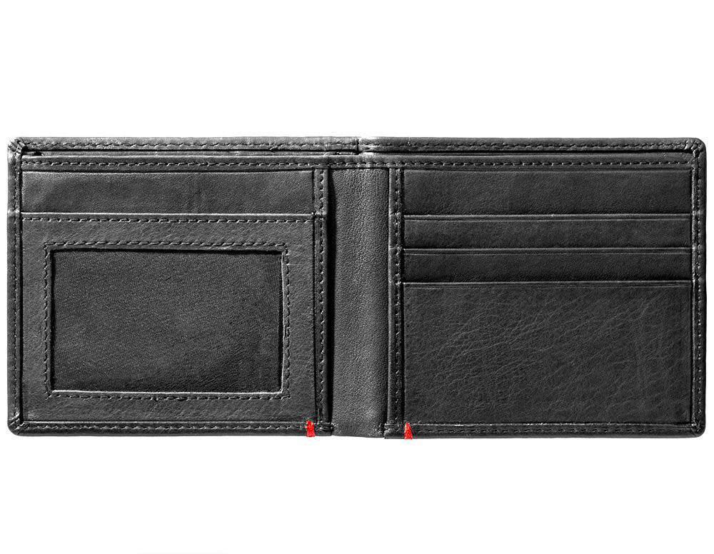 Black Leather Wallet- Spade Skull Metal Plate Design - Image 13