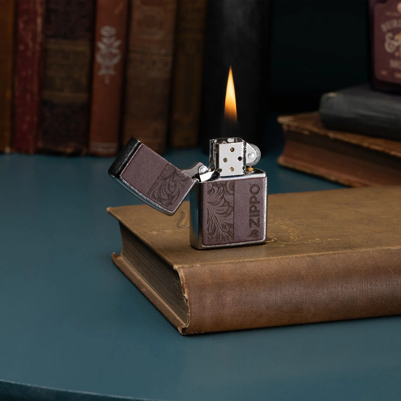 Brown Leather Emblem - Zippo Design - Image 2