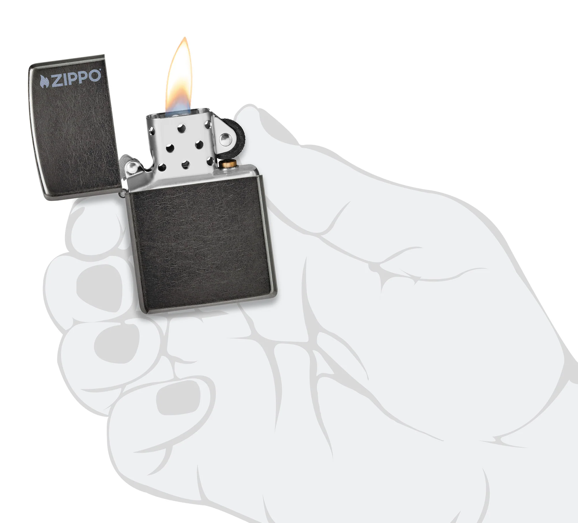 Classic Grey Zippo Logo - Image 6