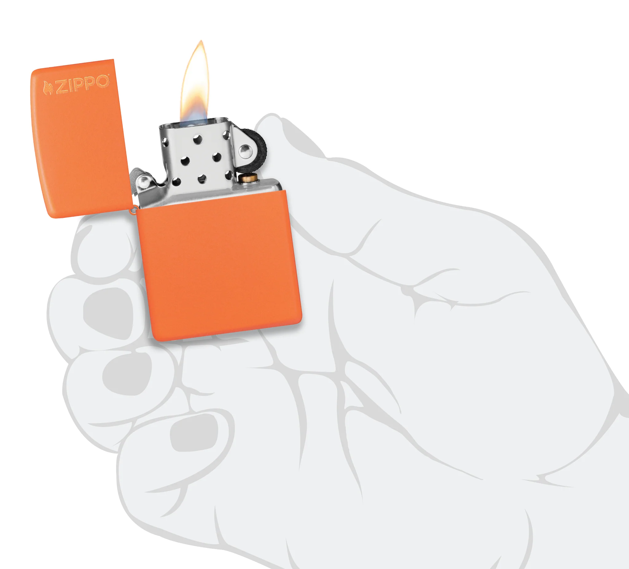 Classic Orange Matte Zippo Logo - Image 5