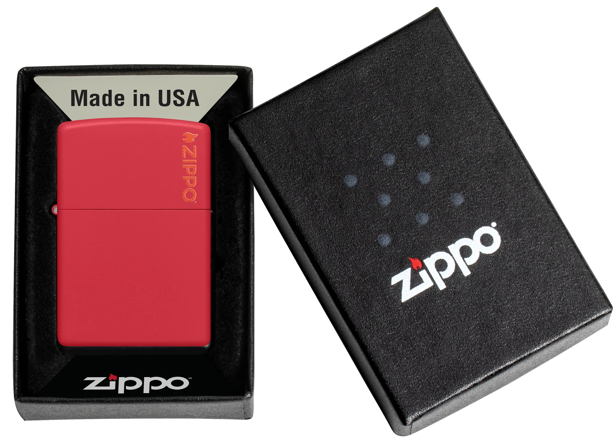 Classic Red Matte Zippo Logo - Image 6