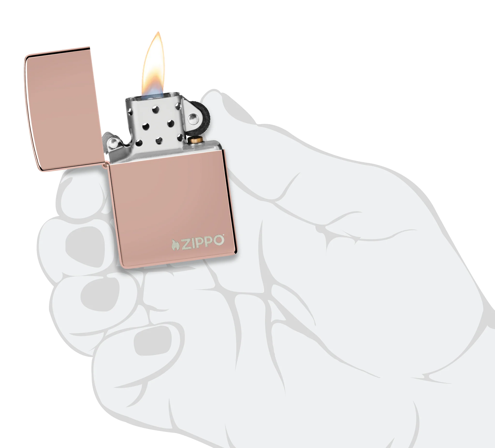 Classic High Polish Rose Gold Zippo Logo - Image 6