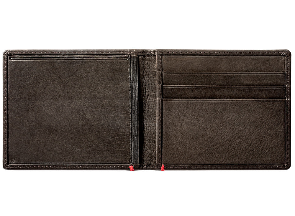 Mocha Leather Wallet- Bass Metal Plate Design - Image 6