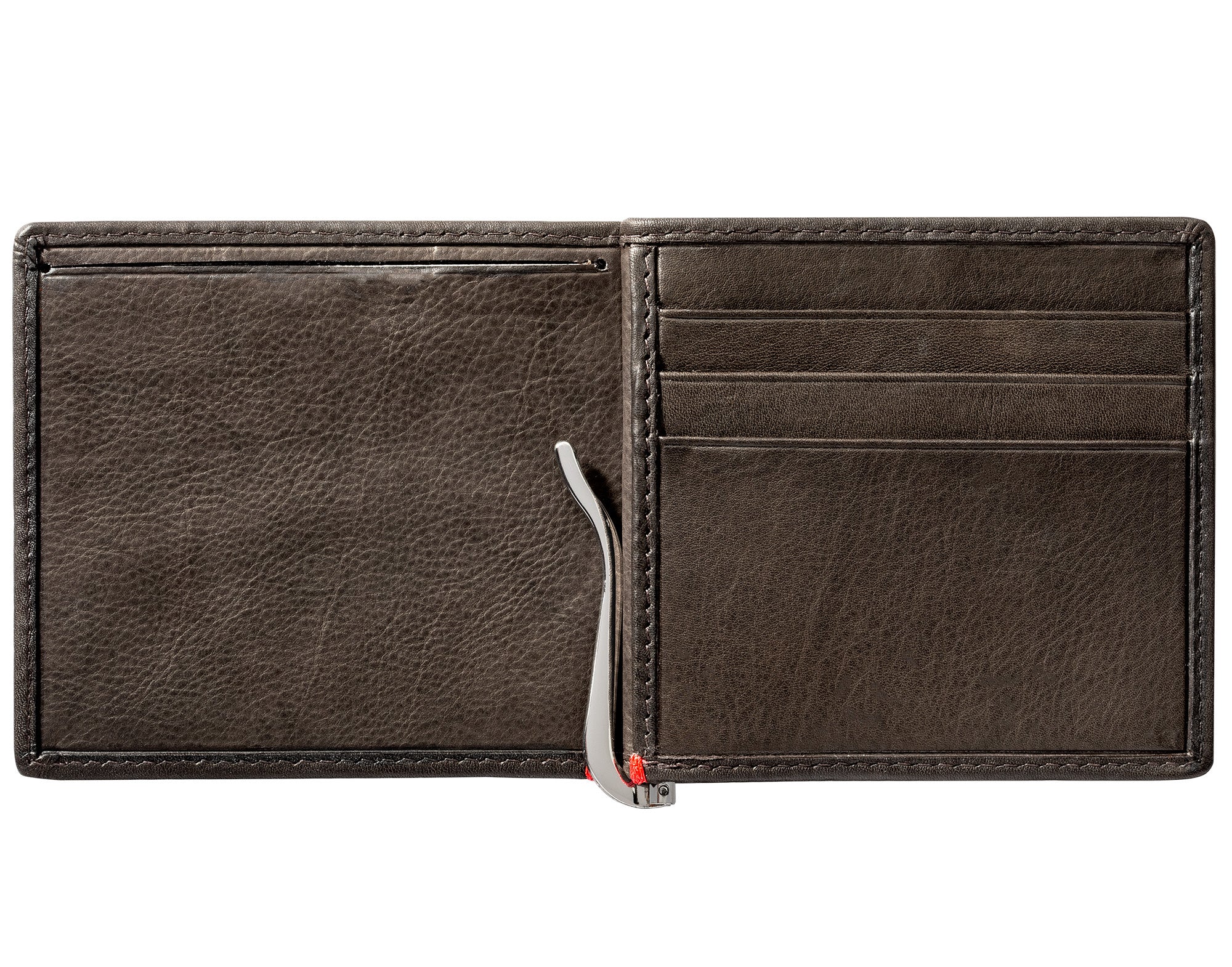 Mocha Leather Wallet- Skull Metal Plate Design - Image 10