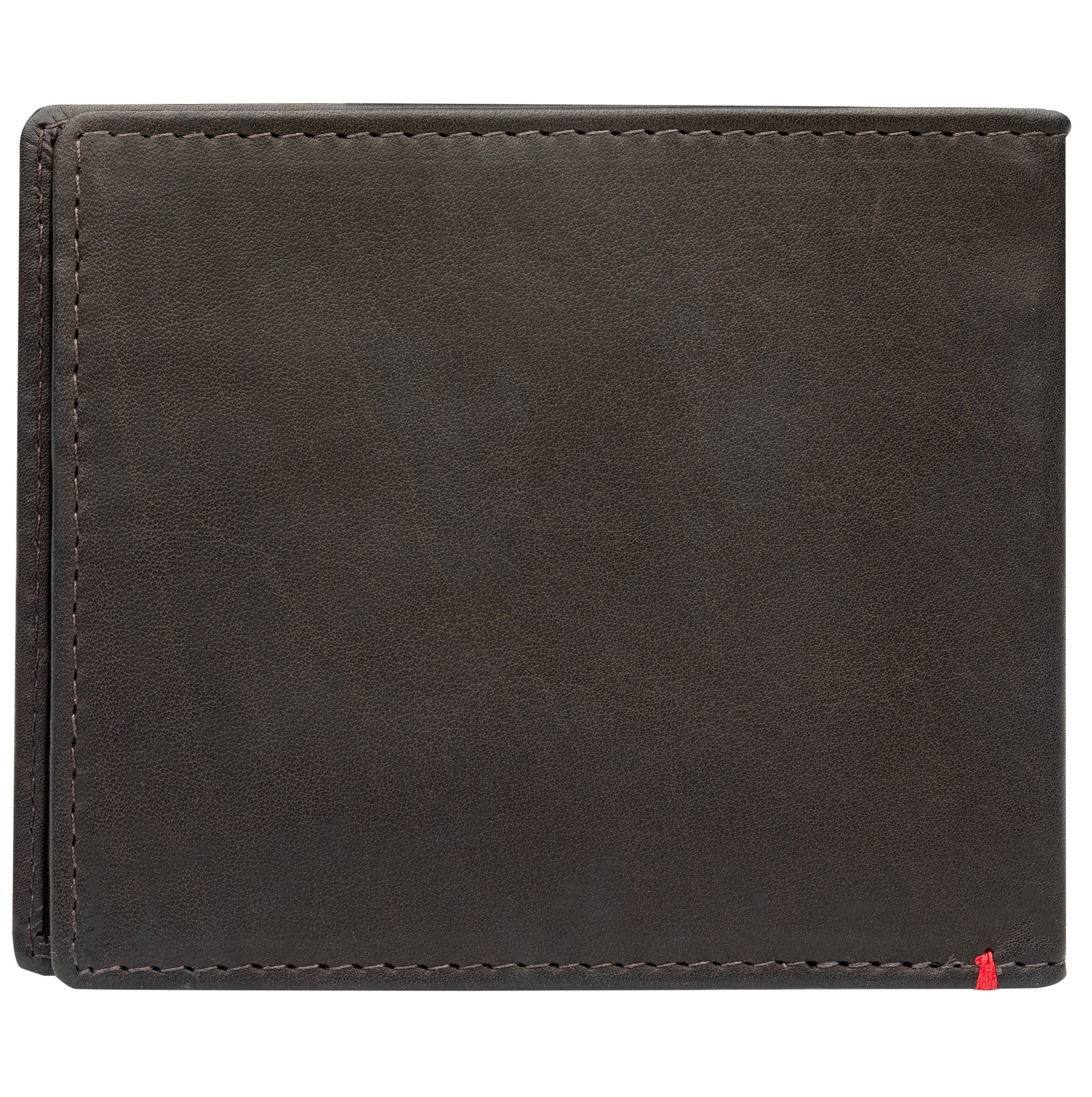 Mocha Leather Wallet- Spade Skull Metal Plate Design - Image 12