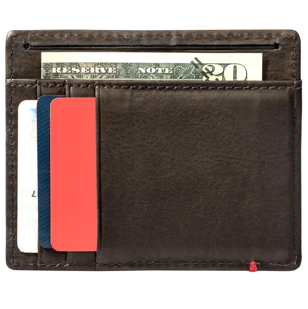 Mocha Leather Wallet- Spade Skull Metal Plate Design - Image 30