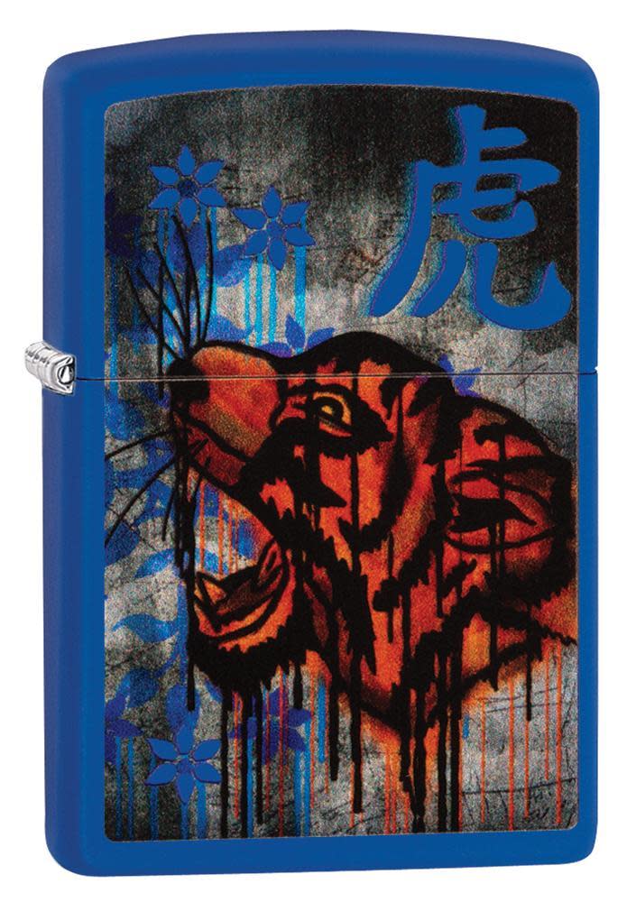 Royal Blue Colorful Tiger Design