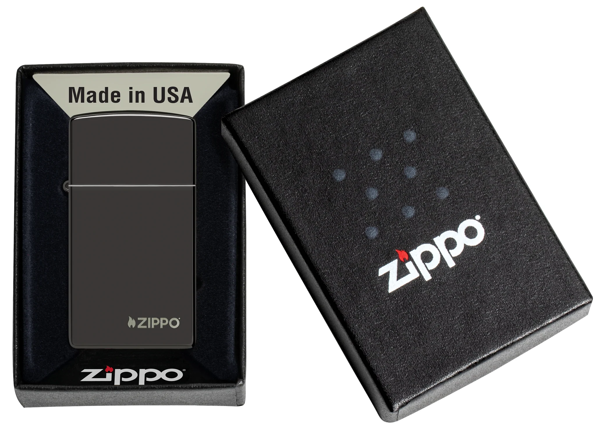 Slim® High Polish Black Zippo Logo - Image 6