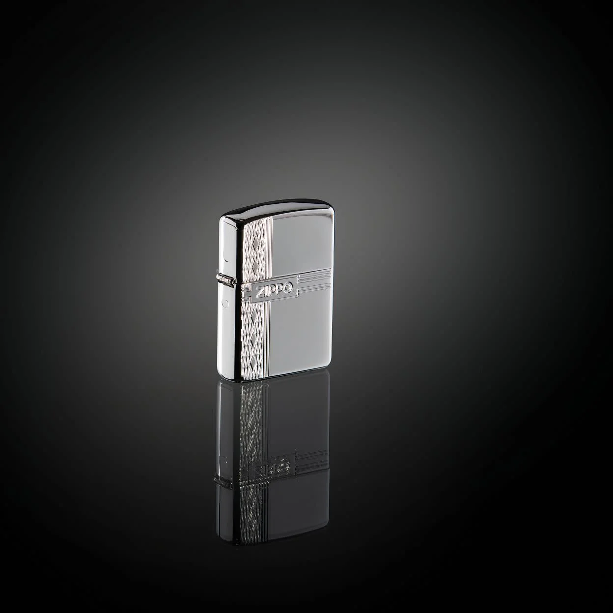 Sterling Silver Zippo Diamond Design - Image 2
