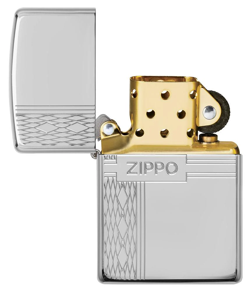 Sterling Silver Zippo Diamond Design - Image 7