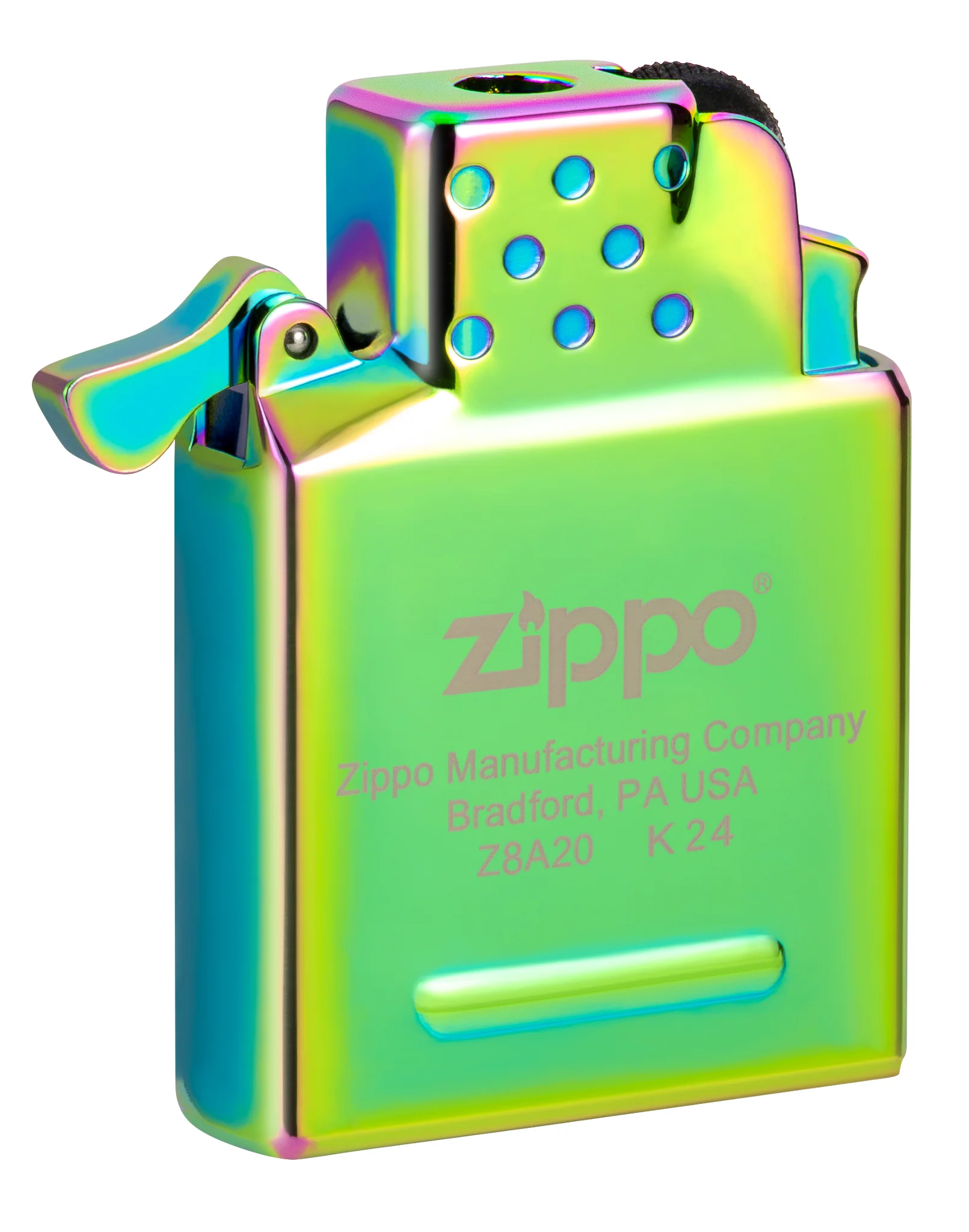 Yellow Flame Butane Lighter Insert – Iridescent Green - Image 3