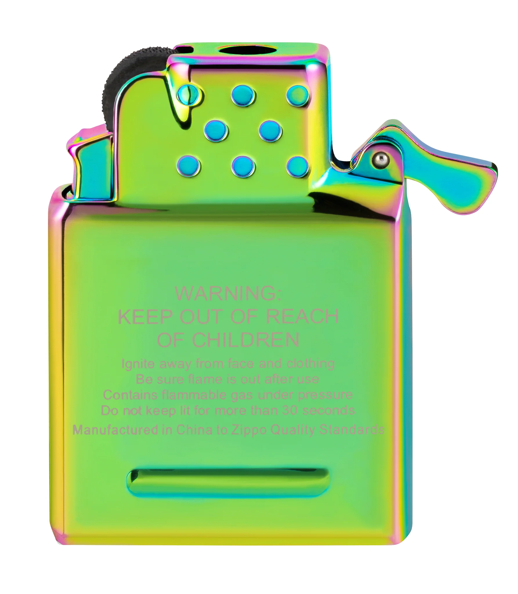 Yellow Flame Butane Lighter Insert – Iridescent Green - Image 5